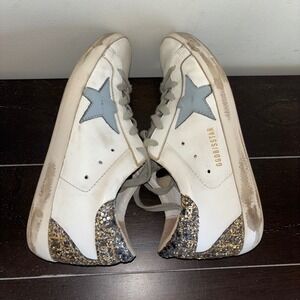 Golden Goose Superstar Sneakers | Size 37 EU 6.5 US | Gold Glitter Silver‎ Star